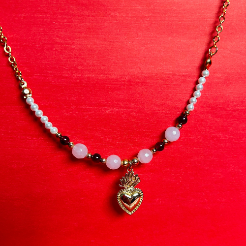 Collar de Corazon de Amor Mexicano